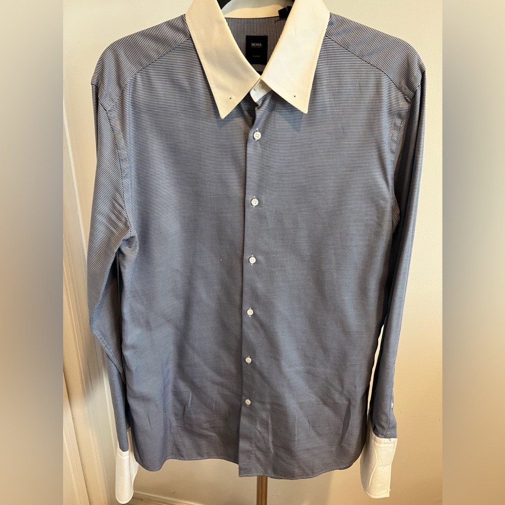BOSS French cuff dress shirt. Worn once and dry cleaned.